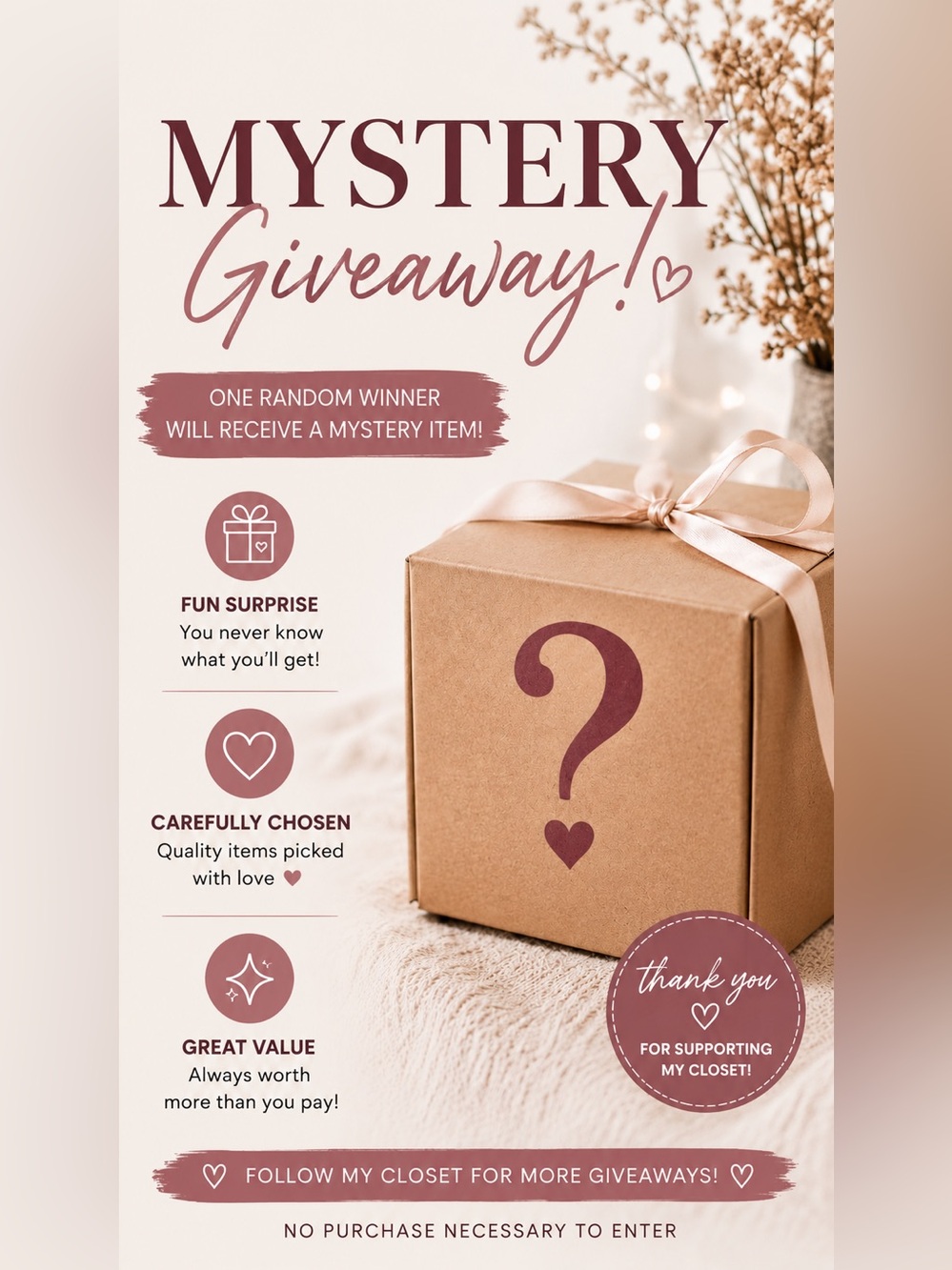 MYSTERY ITEM GIVE AWAY!